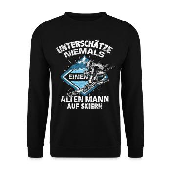Ski Alter Mann - Unisex Pullover - Schwarz - Vorne - Alina (178cm) & Michal (187cm)