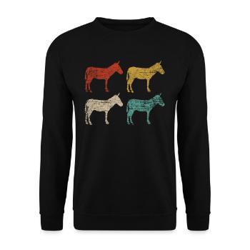 Animal de ferme âne - Sweat-shirt Unisexe - noir - Devant - Alina (178cm) & Michal (187cm)