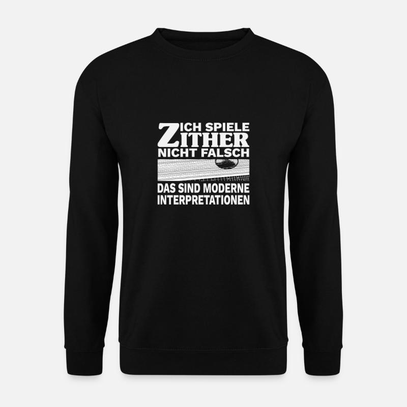 Zither lustiger Spruch Design Musiker Geschenk - Unisex Pullover - Schwarz