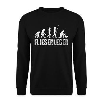Fliesenleger - Unisex Pullover - Schwarz - Vorne - Alina (178cm) & Michal (187cm)