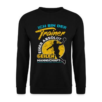 Handball Trainer - Unisex Pullover - Schwarz - Vorne - Alina (178cm) & Michal (187cm)