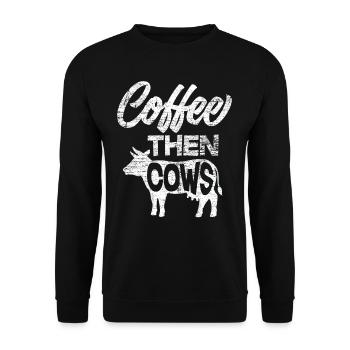 cow - Unisex Sweatshirt - black - Front - Alina (178cm) & Michal (187cm)