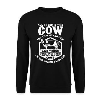 Troupeau de vaches - Sweat-shirt Unisexe - noir - Devant - Alina (178cm) & Michal (187cm)