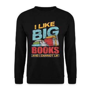 Buch Bücher - Unisex Pullover - Schwarz - Vorne - Alina (178cm) & Michal (187cm)