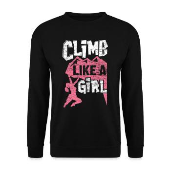 Climbing girl - Unisex Sweatshirt - black - Front - Alina (178cm) & Michal (187cm)