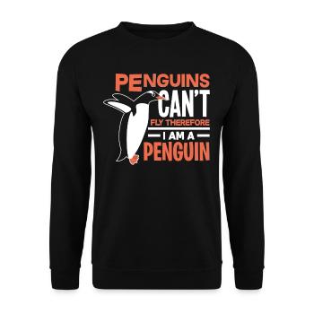 Pinguin - Unisex Pullover - Schwarz - Vorne - Alina (178cm) & Michal (187cm)