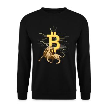 Bitcoin bull cryptocurrency - Unisex Sweatshirt - black - Front - Alina (178cm) & Michal (187cm)