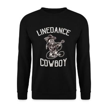 Linedance Cowboy Western Skelett Tänzer - Unisex Pullover - Schwarz - Vorne - Alina (178cm) & Michal (187cm)