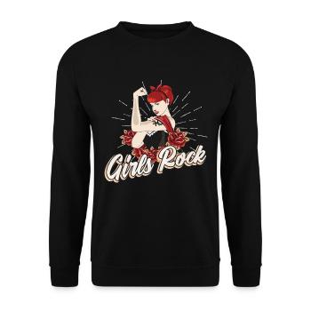 Pin up rockabilly pour fille - Sweat-shirt Unisexe - noir - Devant - Alina (178cm) & Michal (187cm)