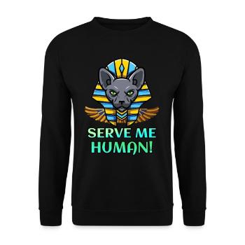 Chat Sphynx Pharaon chat égyptien - Sweat-shirt Unisexe - noir - Devant - Alina (178cm) & Michal (187cm)