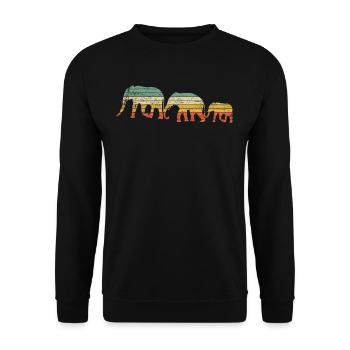 Elefant - Unisex Pullover - Schwarz - Vorne - Alina (178cm) & Michal (187cm)