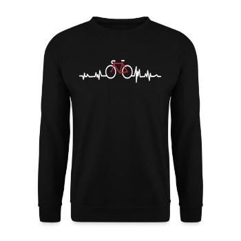Fahrrad EKG Herzlinie - Unisex Pullover - Schwarz - Vorne - Alina (178cm) & Michal (187cm)
