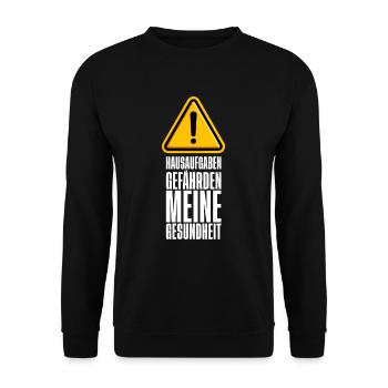 Hausaufgaben gefährden meine Gesundheit - Unisex Pullover - Schwarz - Vorne - Alina (178cm) & Michal (187cm)
