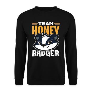 honey badger - Unisex Sweatshirt - black - Front - Alina (178cm) & Michal (187cm)