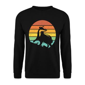Honey Badger Retro Gift - Unisex Sweatshirt - black - Front - Alina (178cm) & Michal (187cm)