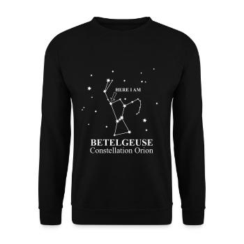 Bételgeuse Bételgeuse constellation d'étoiles Orion - Sweat-shirt Unisexe - noir - Devant - Alina (178cm) & Michal (187cm)