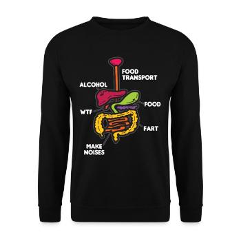 Organes de digestion Humour comique drôle de bande dessinée - Sweat-shirt Unisexe - noir - Devant - Alina (178cm) & Michal (187cm)