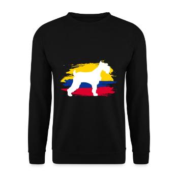 Drapeau de la Colombie et art animalier chien cadeaux - Sweat-shirt Unisexe - noir - Devant - Alina (178cm) & Michal (187cm)