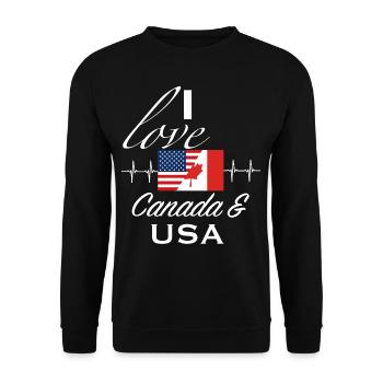 Canada USA amour vacances feuille d'érable cadeau - Sweat-shirt Unisexe - noir - Devant - Alina (178cm) & Michal (187cm)