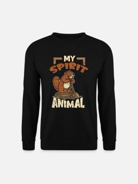 Biber Tier - Unisex Pullover - Schwarz