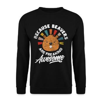 beaver - Unisex Sweatshirt - black - Front - Alina (178cm) & Michal (187cm)