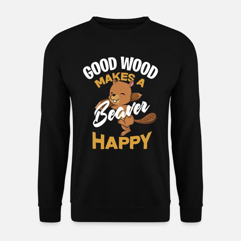 Castor heureux - Sweat-shirt Unisexe - noir