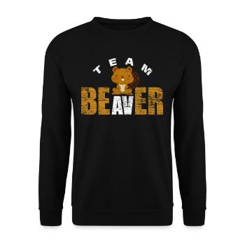 Team Biber - Unisex Pullover - Schwarz - Vorne - Alina (178cm) & Michal (187cm)