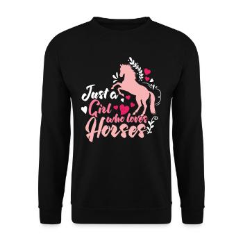 Cheval femme - Sweat-shirt Unisexe - noir - Devant - Alina (178cm) & Michal (187cm)
