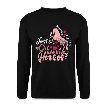 Fille de cheval - Sweat-shirt Unisexe - noir - Devant - Alina (178cm) & Michal (187cm)