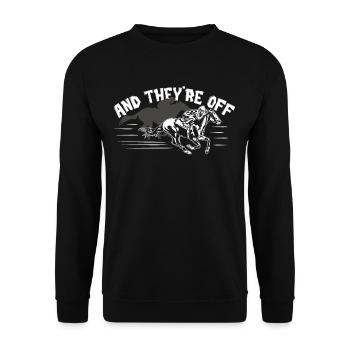 Courses hippiques - Sweat-shirt Unisexe - noir - Devant - Alina (178cm) & Michal (187cm)