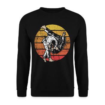 Judo retro - Unisex Sweatshirt - black - Front - Alina (178cm) & Michal (187cm)