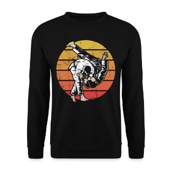 Judo martial artist - Unisex Sweatshirt - black - Front - Alina (178cm) & Michal (187cm)