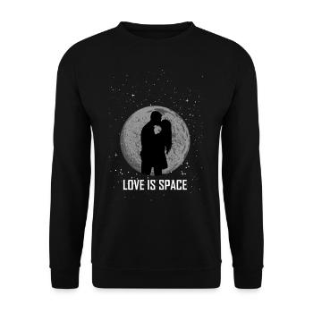 L'AMOUR EST ESPACE cadeau de valentine de l'espace - Sweat-shirt Unisexe - noir - Devant - Alina (178cm) & Michal (187cm)