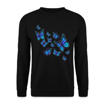 Butterfly Flying - Unisex Sweatshirt - black - Front - Alina (178cm) & Michal (187cm)