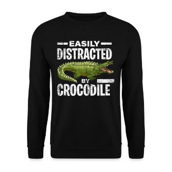 Krokodil Raubtier - Unisex Pullover - Schwarz - Vorne - Alina (178cm) & Michal (187cm)