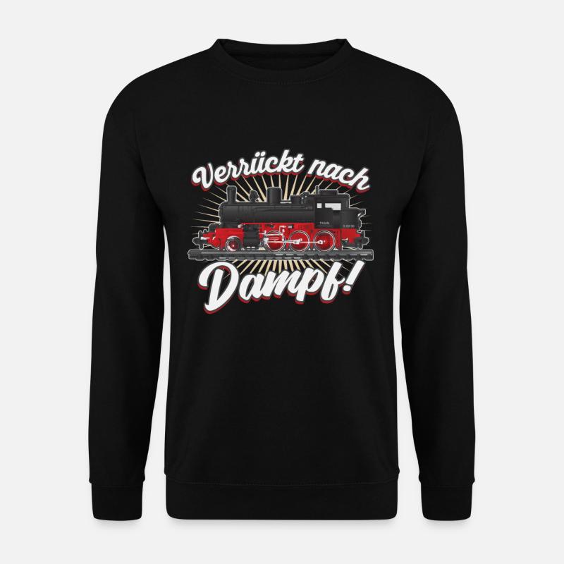 Verrückt nach Dampf Dampflok - Unisex Pullover - Schwarz
