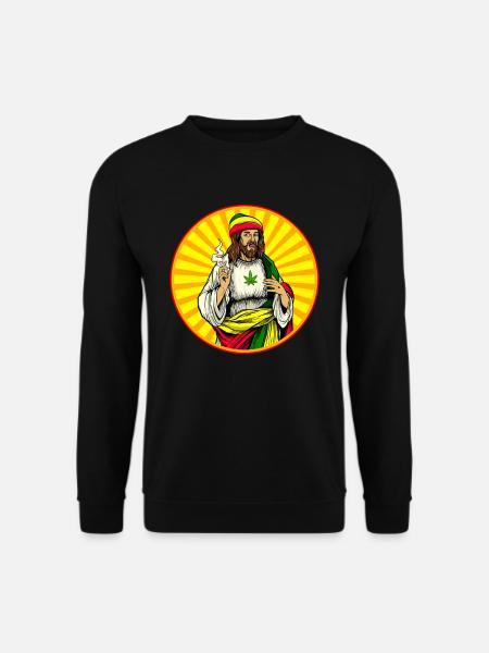 Weed Smoking Jesus Christ - Unisex Sweatshirt - black
