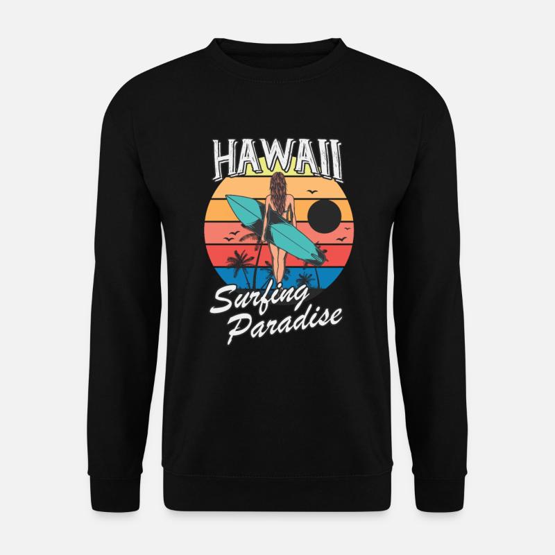 Hawaii Surf Girl retro Design - Unisex Pullover - Schwarz