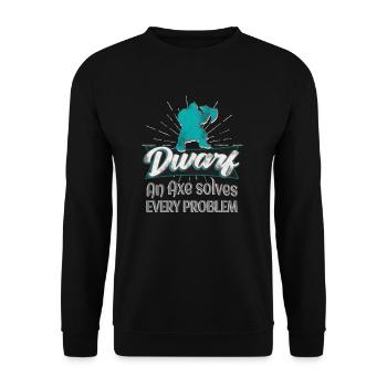 Jeu de rôle de personnage RPG nain - Sweat-shirt Unisexe - noir - Devant - Alina (178cm) & Michal (187cm)