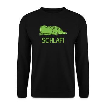 Schlafi Schlaf - Unisex Pullover - Schwarz - Vorne - Alina (178cm) & Michal (187cm)