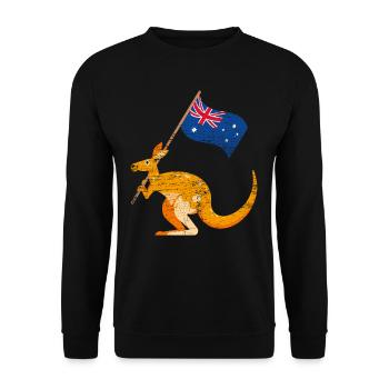 Australia flag - Unisex Sweatshirt - black - Front - Alina (178cm) & Michal (187cm)