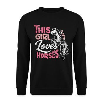 Les chevaux adorent - Sweat-shirt Unisexe - noir - Devant - Alina (178cm) & Michal (187cm)