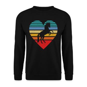 Chevaux - Sweat-shirt Unisexe - noir - Devant - Alina (178cm) & Michal (187cm)
