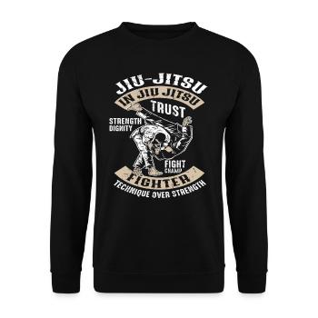 Formation Jiu Jitsu - Sweat-shirt Unisexe - noir - Devant - Alina (178cm) & Michal (187cm)