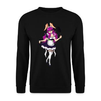 Französisches Hausmädchen Cosplay Kostüm Ageplay - Unisex Pullover - Schwarz - Vorne - Alina (178cm) & Michal (187cm)