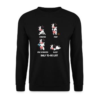 Vache à faire la liste - Sweat-shirt Unisexe - noir - Devant - Alina (178cm) & Michal (187cm)