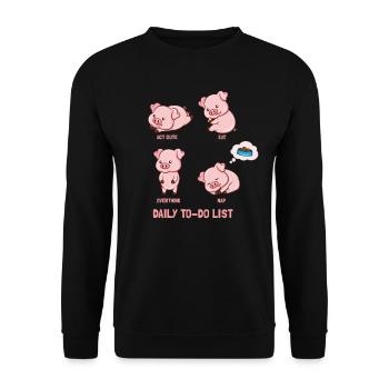 Liste des porcs à faire - Sweat-shirt Unisexe - noir - Devant - Alina (178cm) & Michal (187cm)