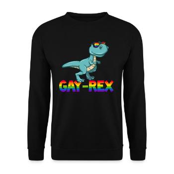 Gay Rex - Unisex Pullover - Schwarz - Vorne - Alina (178cm) & Michal (187cm)