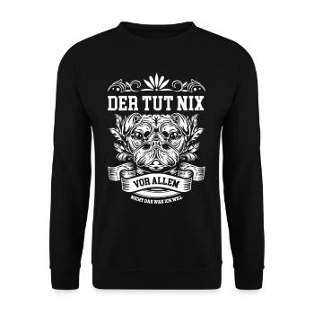Der Hund tut nix - Unisex Pullover - Schwarz - Vorne - Alina (178cm) & Michal (187cm)