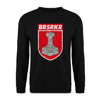 Berserker Wikinger Odin Wotan Norse Mythology - Unisex Sweatshirt - black - Front - Alina (178cm) & Michal (187cm)